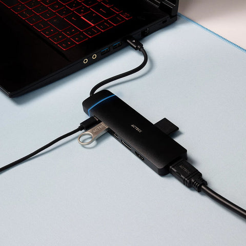 Hub USB 3.0 GATE 8V Acteck Elite DH676 - 8 Puertos Multiconexión - Máxima Productividad y Transmisión Rápida