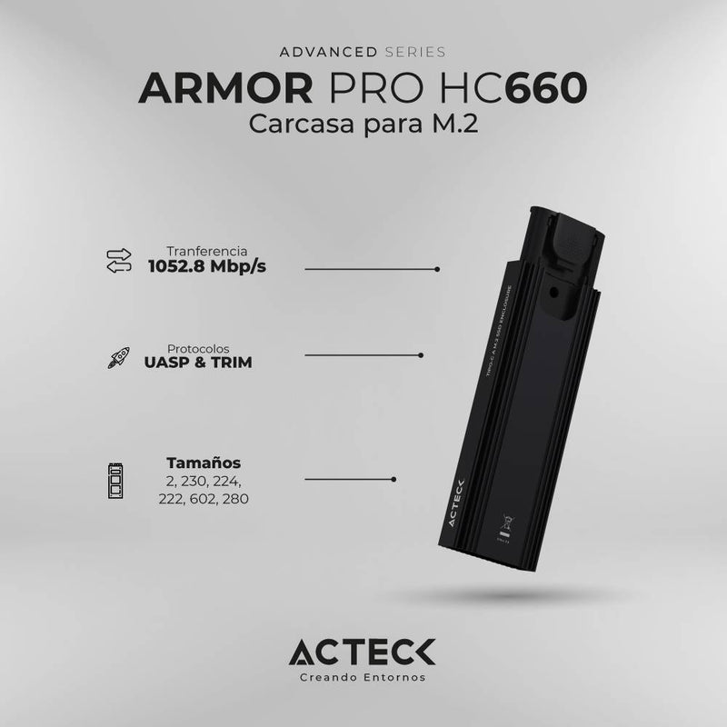 Enclosure SSD M.2 Acteck Armor Pro HC660 Elite Series