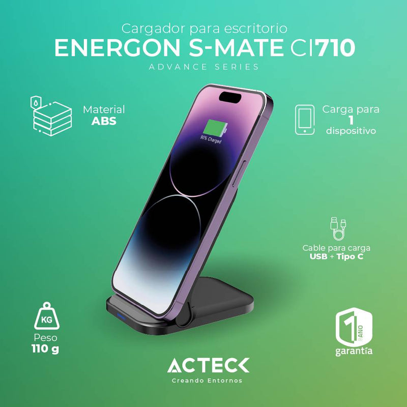 Cargador Inalámbrico Energon S-MATE CI710 Acteck