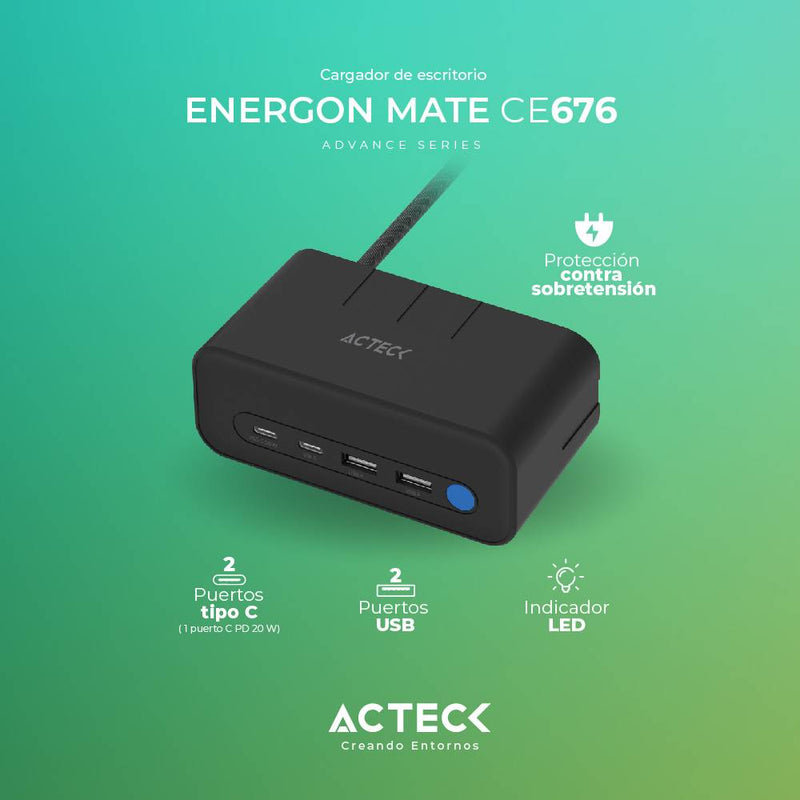 Cargador de escritorio  Energon MATE CE4676 Acteck