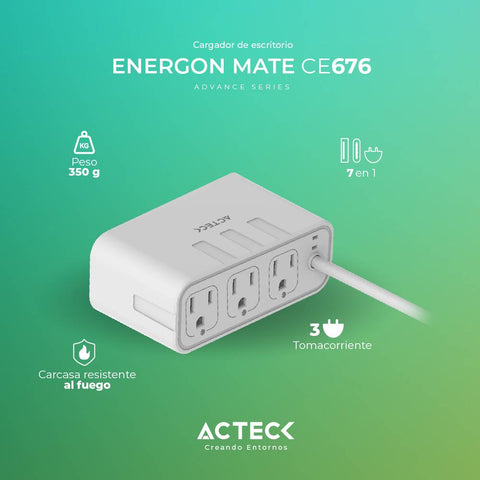 Cargador de escritorio  Energon MATE CE4676 Acteck  7 en 1
