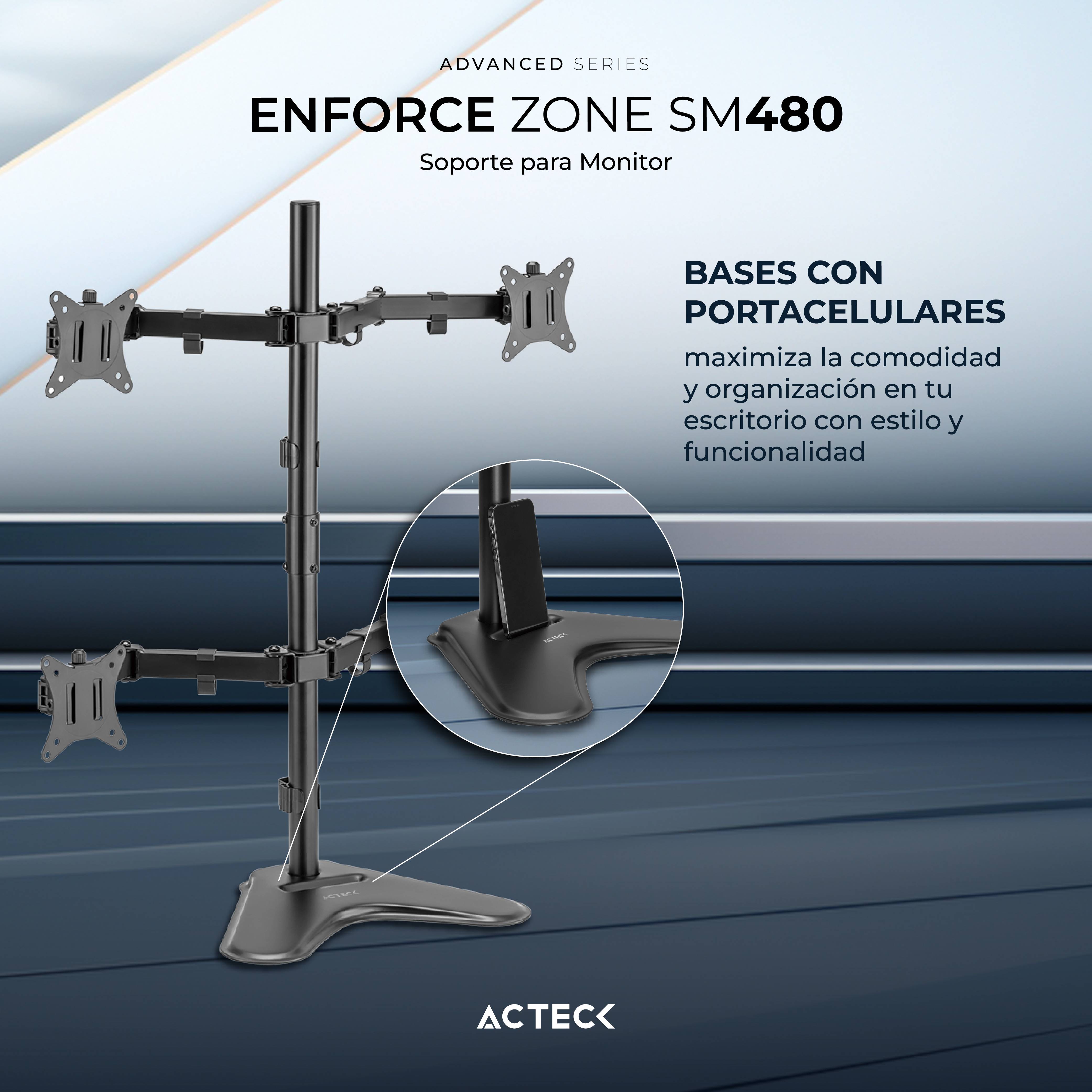 Soporte Articulado para Cuatro Monitores  ENFORCE ZONE-B SM445 Hasta 32" ACTECK ADVANCED SERIES