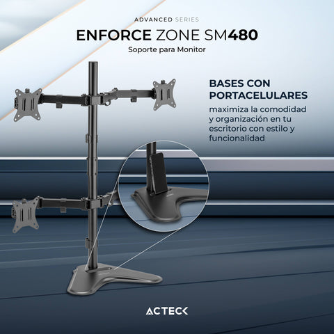 Soporte Articulado para Cuatro Monitores  ENFORCE ZONE-B SM445 Hasta 32" ACTECK ADVANCED SERIES
