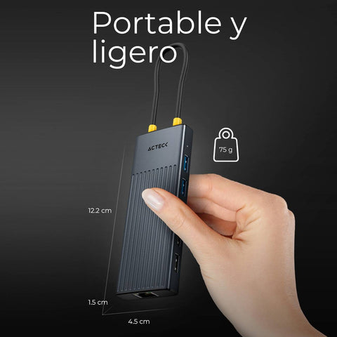 Hub USB 11 en 1 Acteck Nexus Dock Ultra HN960 - Concentrador Multipuerto Completo - Solución Definitiva de Conectividad