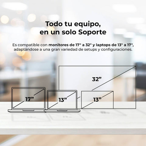 Soporte 2 en 1 para Monitor y Laptop Acteck Enforce Motion SM729 - Montaje de Escritorio con C-Clamp - Doble Productividad Eficiente - Nuevo