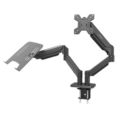 Soporte 2 en 1 para Monitor y Laptop Acteck Enforce Motion SM729 - Montaje de Escritorio con C-Clamp - Doble Productividad Eficiente - Nuevo