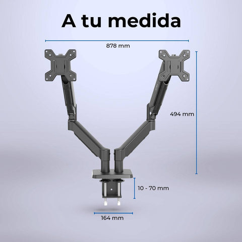 Soporte Articulado para Doble Monitor Acteck Motion SM727 - Brazos Flexibles con C-Clamp - Vista Panorámica Ajustable - Nuevo