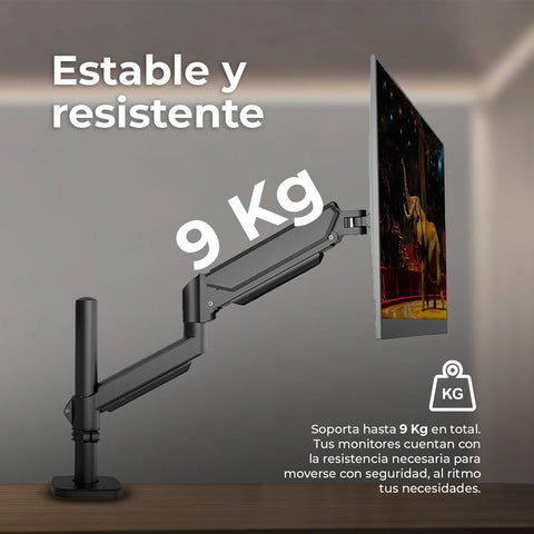 Soporte Articulado para Monitor Acteck Enforce Motion SM718 - Altura Ajustable y Fijación C-Clamp - Ergonomía Personalizada Cómoda - Nuevo