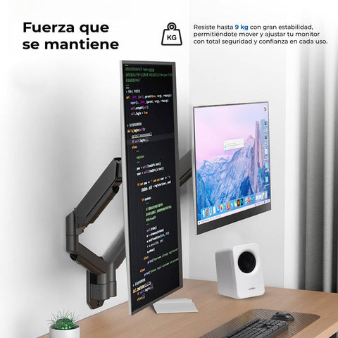 Soporte de Pared Articulado para Doble Monitor Acteck Enforce Motion SM727 - Ajuste Independiente de Pantallas - Organización Visual Máxima - Nuevo