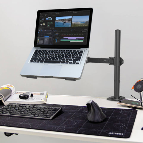 Soporte Articulado para Laptop Acteck Enforce Zone SM515 - Fijación C-Clamp y Ajuste de Ángulo - Espacio Elevado Ergonómico - Nuevo