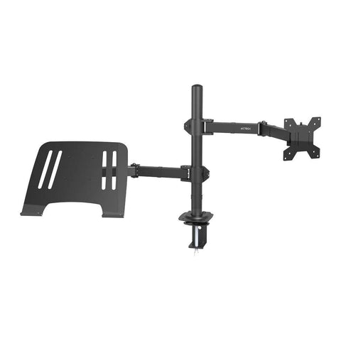 Soporte Doble para Monitor y Laptop Acteck Enforce Zone SM525 - Altura Ajustable y C-Clamp - Estación de Trabajo Flexible - Nuevo