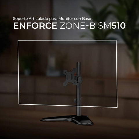 Soporte de Monitor con Base Acteck Enforce Zone-B SM510 - Base Autoportante Estable - Elevación Segura Sin Perforar - Nuevo