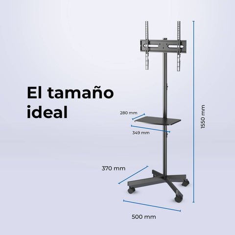 Soporte Móvil para TV Acteck Enforce Movil SP700 - Repisa Integrada y Ruedas con Freno - Movilidad Práctica y Segura - Nuevo