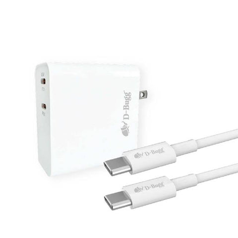 CARG PARED DBUGG TIPO C 65W  DB-PD64 Cargador de pared / Con conectores duales de carga ultra rápida / Trabaja con potencia de 65 W.
