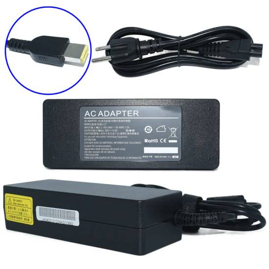 Cargador / Adaptador para Laptop AC-Lenovo-Cuadrada GENERICO de 90W 20V/4.5A PUNTA CUADRADA AMARILLA