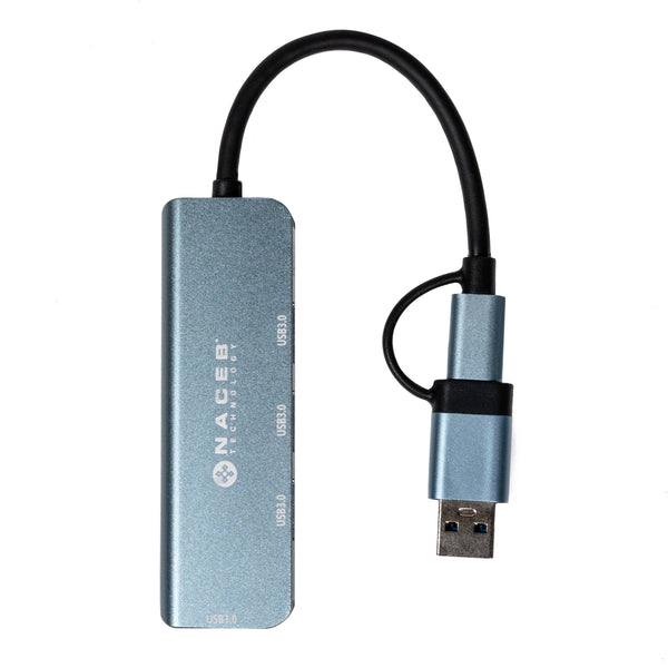 Hub Naceb  Usb-C/A A 4 Puertos Usb 3.0 NA-0126