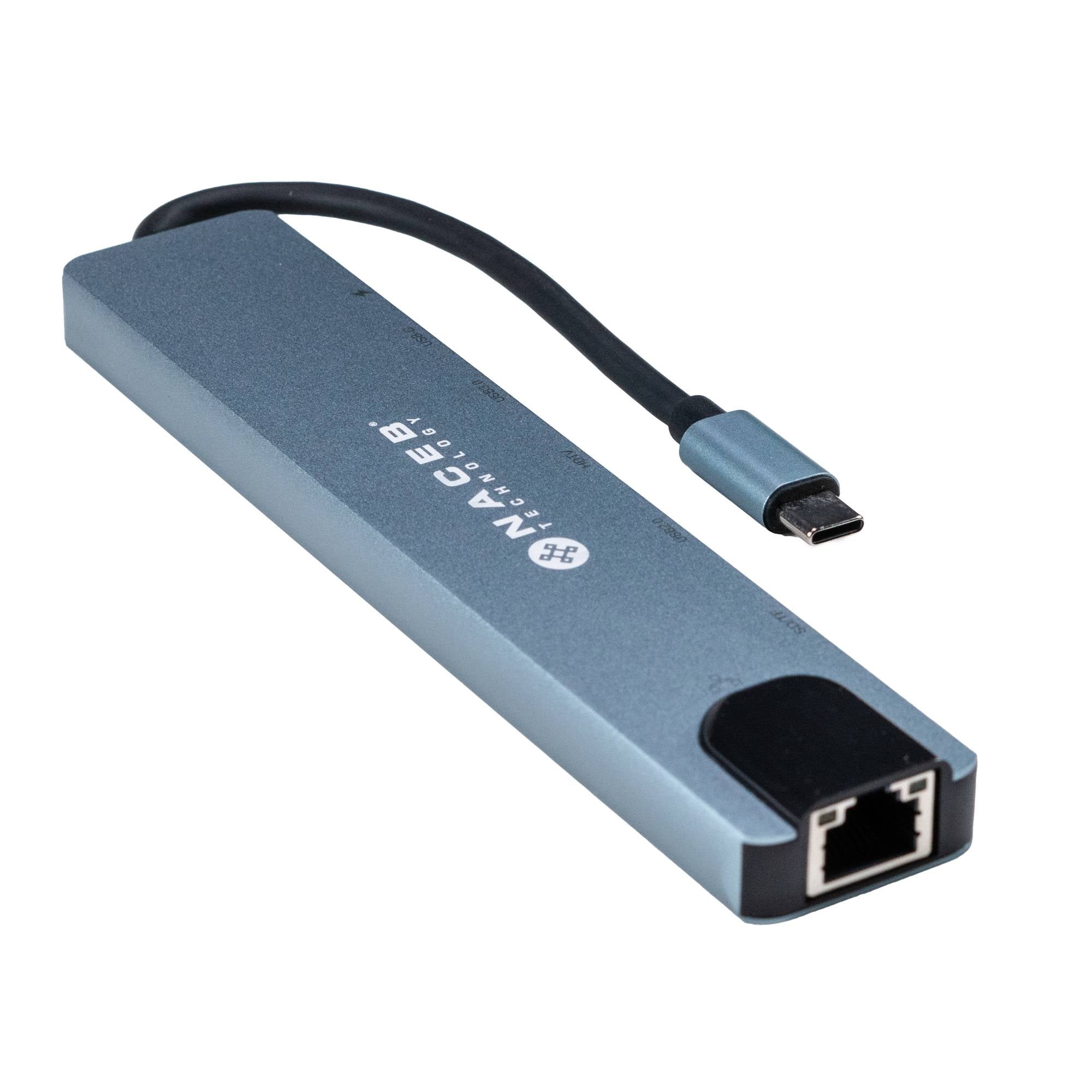 Adaptador Hub Tipo-C Naceb 8 en 1 NA-0128 | Conectividad Múltiple Completa | Solución Todo en Uno para Trabajo
