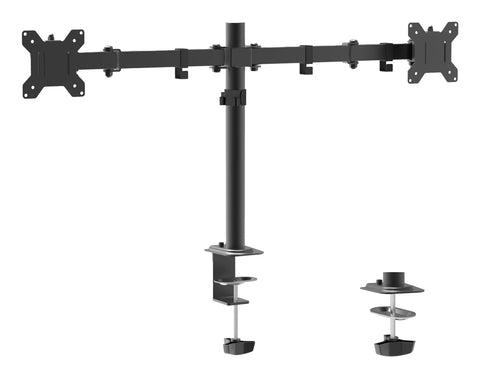 Brazo Soporte Doble Monitor Naceb NA-0211 Negro | Estructura Resistente de Gran Soporte | Escritorio Organizado y Eficiente