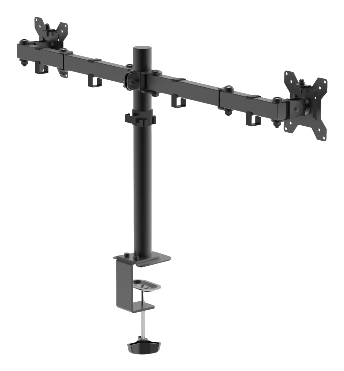 Brazo Soporte Doble Monitor Naceb NA-0211 Negro | Estructura Resistente de Gran Soporte | Escritorio Organizado y Eficiente