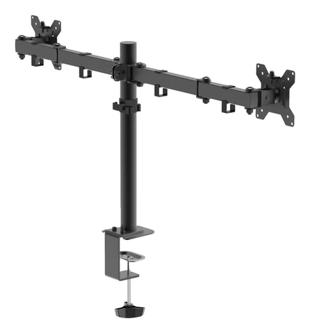 Brazo Soporte Doble Monitor Naceb NA-0211 Negro | Estructura Resistente de Gran Soporte | Escritorio Organizado y Eficiente