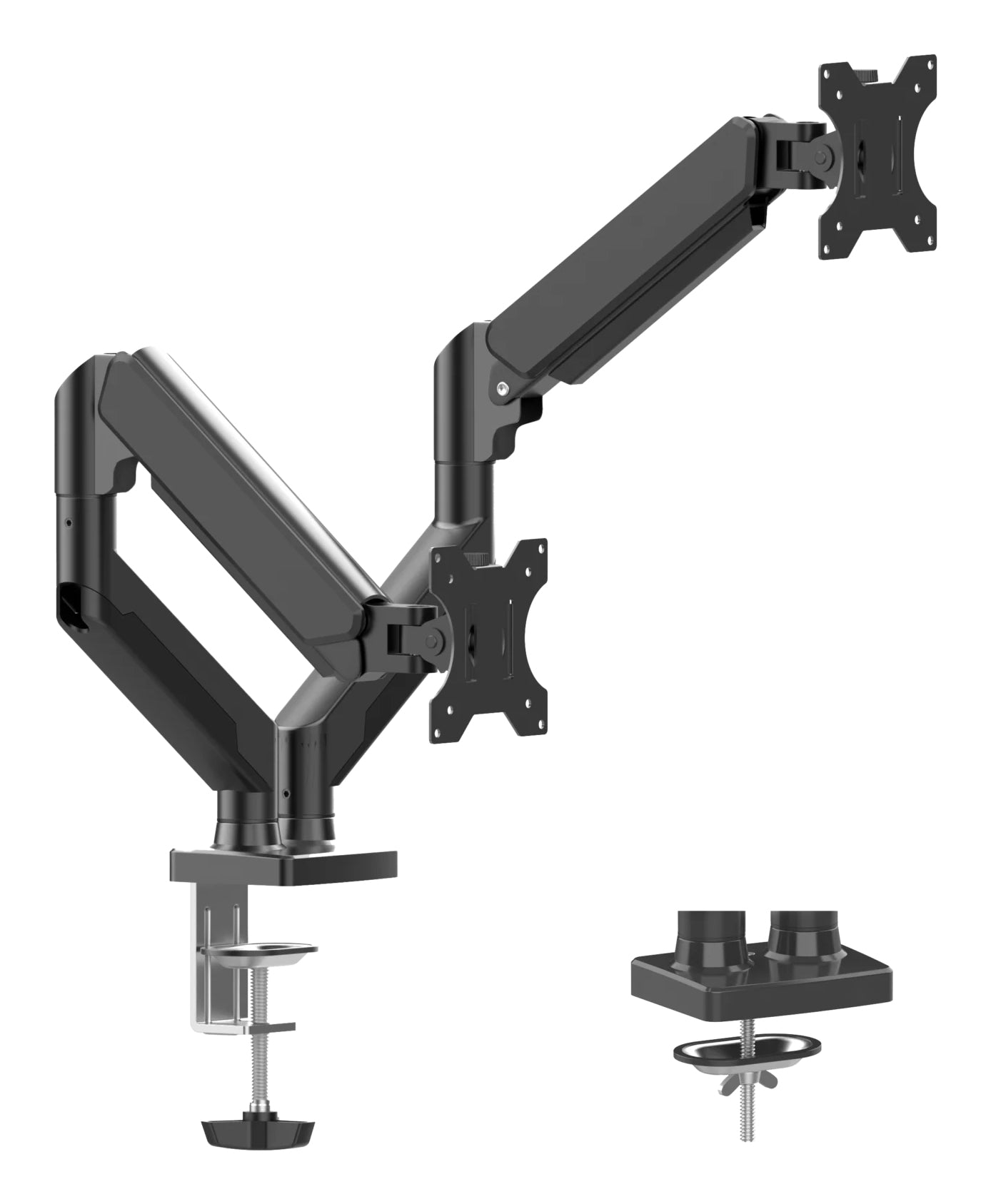 Brazo Articulado Doble Monitor Naceb NA-0214 Negro | Soporte Ajustable Altura y Ángulo | Mejora tu Postura de Trabajo