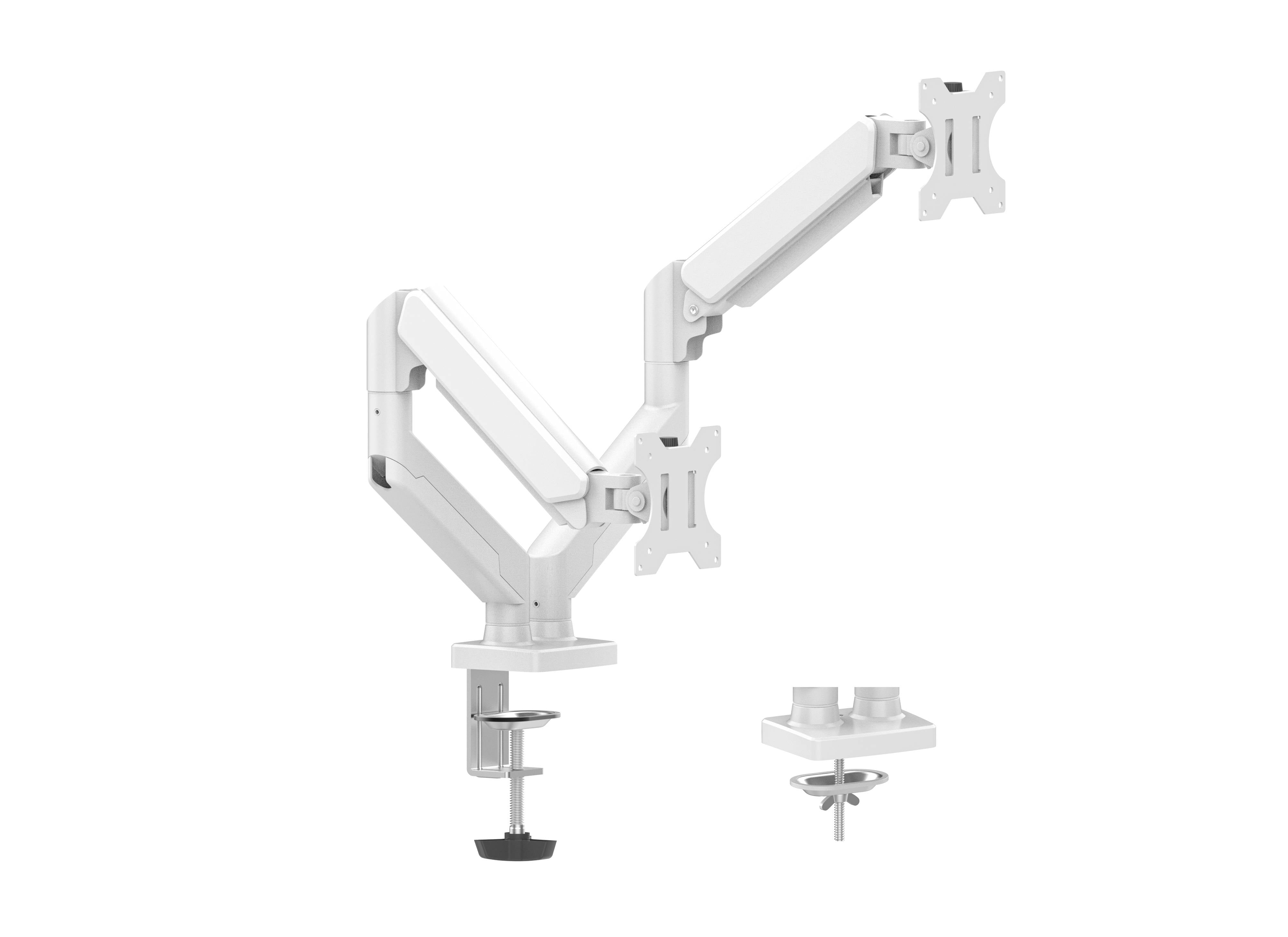 Brazo Articulado Doble Monitor Naceb NA-0215 Blanco | Ajuste Aislado y Ergonómico | Optimiza el Espacio en tu Escritorio