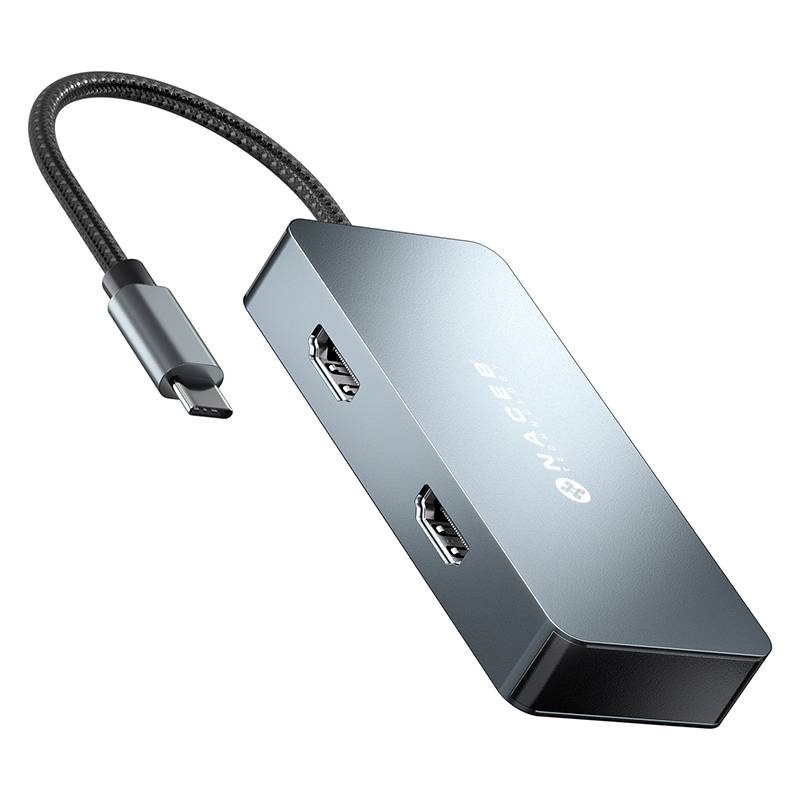 Adaptador Hub USB-C Naceb 7 en 1 Dual HDMI 4K, USB-C, PD 100W y 3x USB 3.0