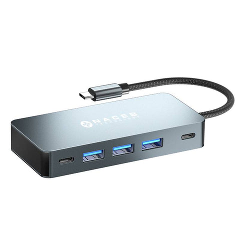 Adaptador Hub USB-C Naceb 7 en 1 Dual HDMI 4K, USB-C, PD 100W y 3x USB 3.0