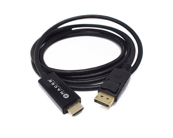 Adaptador HDMI a DisplayPort Naceb Technology NA-0106, 1.8 m, HDMI, DisplayPort, Negro