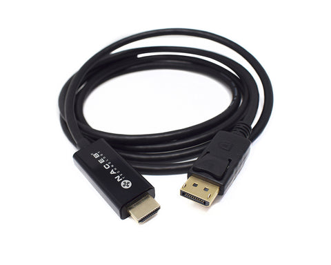 Adaptador HDMI a DisplayPort Naceb Technology NA-0106, 1.8 m, HDMI, DisplayPort, Negro