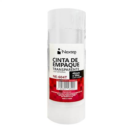 Cinta De Empaque Transparente Nextep Ne-604T Uso General  48Mm X 50 Mts  Paquete Con 6 Piezas