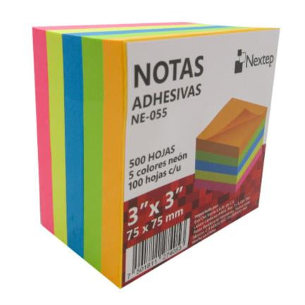 Nota Adhesiva Nextep 3X3 Neon  C/500 Hj