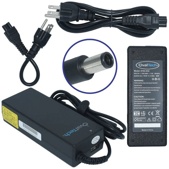 Cargador para Laptop Ovaltech OTAC-E52 90W 19.5V con Pin Central (7.4x5.0) para Dell y HP Carga Rápida y Segura Nuevo