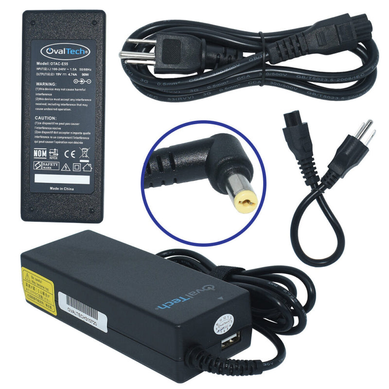 Cargador / Adaptador para Laptop OVALTECH OTAC-E55 de 90W 19V 3.42A (5.5*1.7)