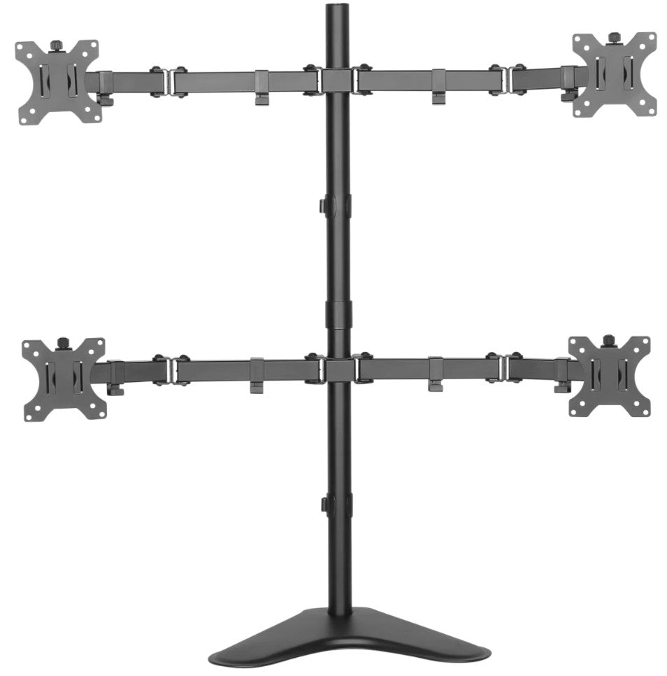 Soporte de Escritorio Ovaltech OVME-Q1332 para 4 Monitores de 13 a 32 Pulgadas Base Cuádruple Ergonómica Máxima Productividad