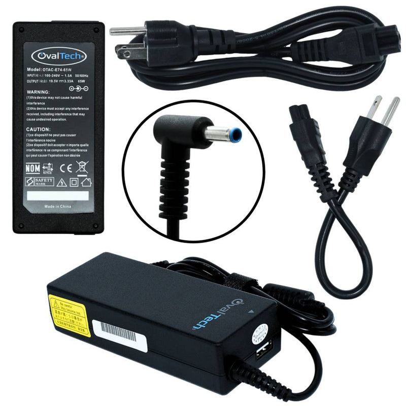 Adaptador / Cargador de corriente para Laptop OTAC-E74-65W OVALTECH de 65W 19.5V/3.33A Punta Azul