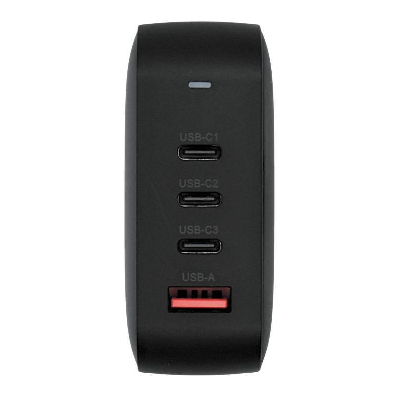 Adaptador de Corriente GaN Ovaltech OV-G165W de 165W con 3x USB-C y 1x USB-A Carga Ultra Rápida Multidispositivo Potencia Avanzada