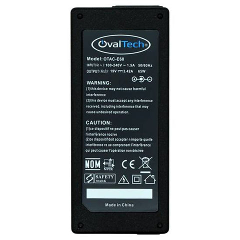 Cargador para Laptop Ovaltech OTAC-E60 65W 19V con Puerto USB Extra 2.1A y Cable Incluido Máxima Versatilidad Nuevo