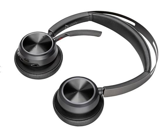 HP Poly Voyager Focus 2 Bluetooth - Cable USB-C/A para Oficina y Home Office - Audio Premium con Aislamiento Acústico - Confort Inigualable