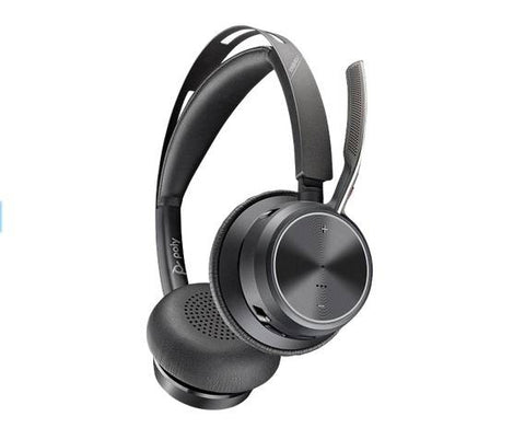 HP Poly Voyager Focus 2 Bluetooth - Cable USB-C/A para Oficina y Home Office - Audio Premium con Aislamiento Acústico - Confort Inigualable