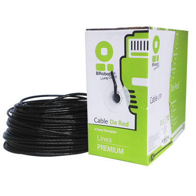 Bobina UTP - CAT5e, 100 m, Exterior Con Gel, Negro, CCA, BROBOTIX 181005