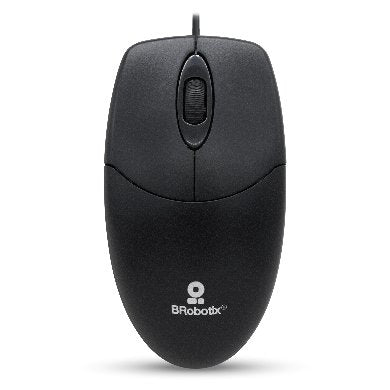 Mouse Básico USB BROBOTIX 497202 - Negro, 3 Botones, Alámbrico, Óptico