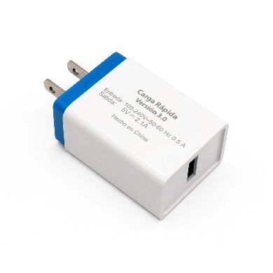 CARGADOR BROBOTIX USB C/CABLE TIPO C CARGA RÁPIDA 963332 - Blanco - Azul, Pared, 5 V, 1 Puerto USB V3.0