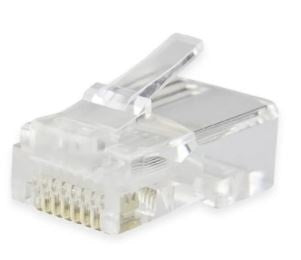 Plugs RJ45 - CAT5e, Multifilar, Modular, UTP sólido, Bote c/100 Pzs, Contactos c/Chapa de oro a 30 micras, Transparente, 263786 BROBOTIX