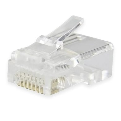 Plugs RJ45 - CAT6, Multifilar, Modular, UTP sólido, Bote c/100 Pzs, Contactos c/Chapa de oro a 30 micras, Transparente, 263861 BROBOTIX