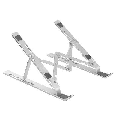 Soporte de Aluminio - Plegable, 7 Angulos Ajustables p/Laptop, Tablet, Celular, 1.8 a 17 Pulgadas, BROBOTIX 263564