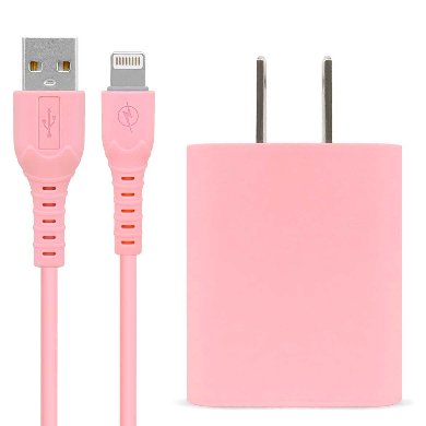 COMBO CARGA RÁPIDA: CARGADOR USB V3.0 + CABLE LIGHTNING. ROSA (6001363) - Brobotix