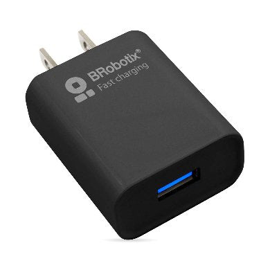 COMBO CARGA RÁPIDA: CARGADOR USB V3.0 + CABLE USB TIPO "C". NEGRO (6001561) - Brobotix