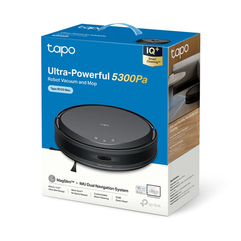 Robot Aspirador TP-LINK Tapo RV20 Max - Batería de 2600 mAh con Mapeo Inteligente - Limpieza Automatizada del Hogar - Eficiencia Diaria