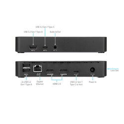 Docking Station DV4K 65W DOCK310USZ - Conexión de Doble Monitor 4K - Expande los Puertos de tu Laptop - Productividad Avanzada